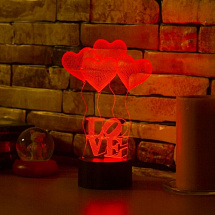 3D светильник Шары Сердца Love