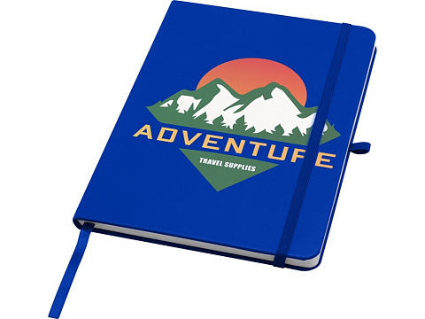 Teak блокнот А5 из переработан. материала в твердой обложке с линован. страницами - Ярко-синий - рис 6.