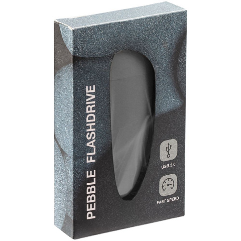 Флешка Pebble, серая, USB 3.0, 16 Гб - рис 4.