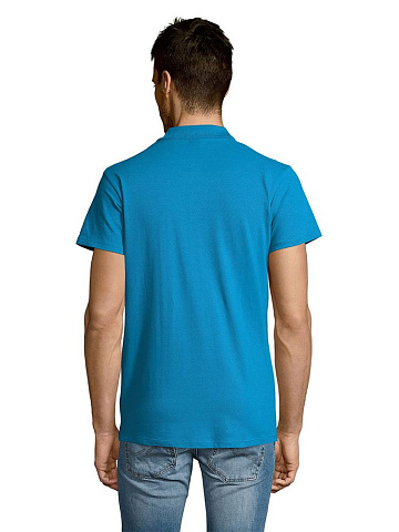 Рубашка поло мужская Summer 170, ярко-бирюзовая - рис 7.