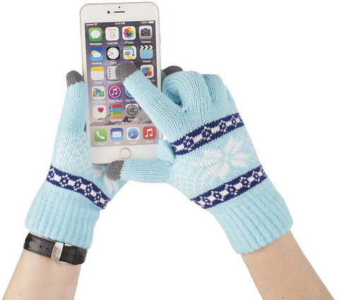 Сенсорные перчатки Snowflake, голубые - рис 3.