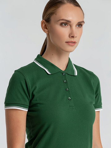 Рубашка поло женская Practice Women 270, зеленая с белым - рис 6.