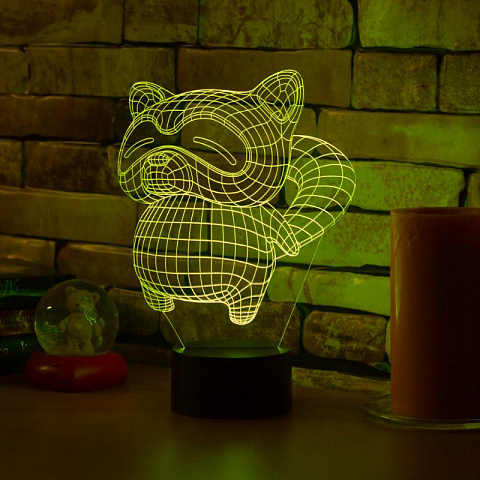 3D лампа Енот - рис 3.
