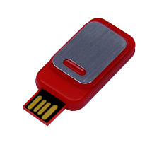 USB-флешка промо на 8 Гб прямоугольной формы, выдвижной механизм, красный