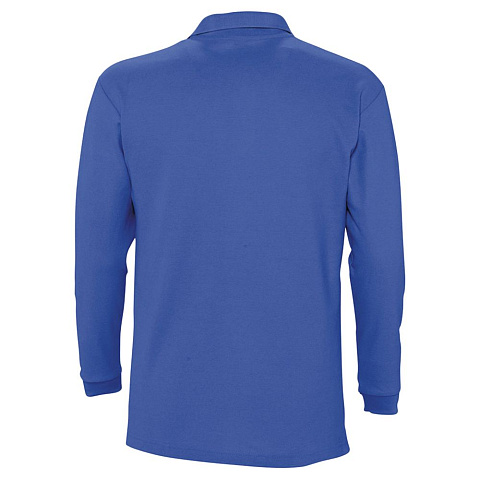 Рубашка поло мужская с длинным рукавом Winter II 210 ярко-синяя - рис 3.