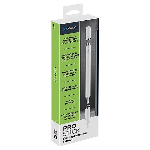 Стилус универсальный Pro Stick для планшетов и смартфонов, белый, Deppa - рис 9.
