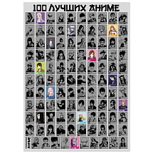 Скретч постер "100 лучших аниме"