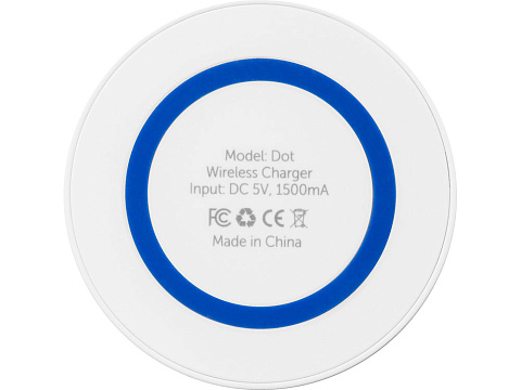 Беспроводное зарядное устройство Dot, 5 Вт, белый/синий - рис 5.
