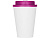 Пластиковый стакан Take away с двойными стенками и крышкой с силиконовым клапаном, 350 мл, белый/фуксия - миниатюра - рис 4.