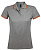 Рубашка поло женская Pasadena Women 200 с контрастной отделкой, серый меланж c оранжевым - миниатюра
