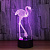 3D светильник Фламинго - миниатюра