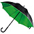 Зонт-трость Downtown, черный с зеленым - миниатюра
