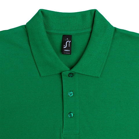 Рубашка поло мужская Summer 170, ярко-зеленая - рис 4.
