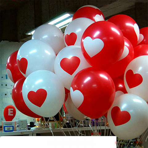 Воздушные шарики сердце (50 шт.) - рис 4.