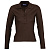 Рубашка поло женская с длинным рукавом Podium 210 шоколадно-коричневая - миниатюра