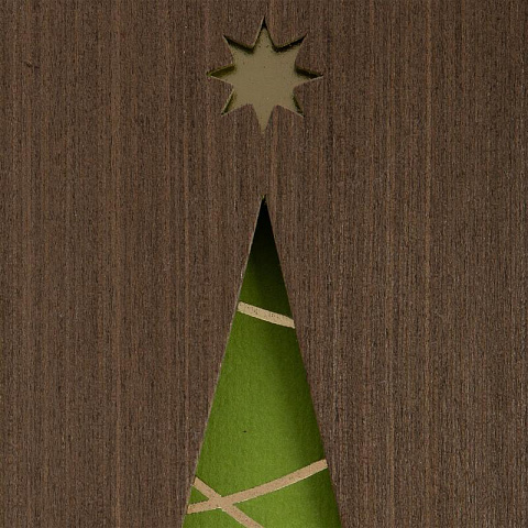 Новогодняя открытка из дерева Ёлочка - рис 3.