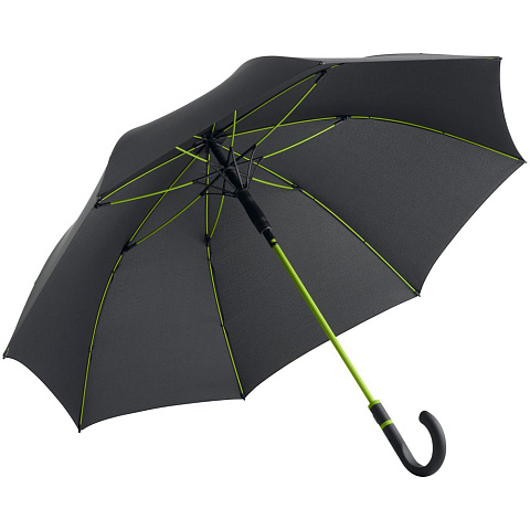 Зонт-трость с цветными спицами Color Style, зеленое яблоко, с серой ручкой - рис 2.