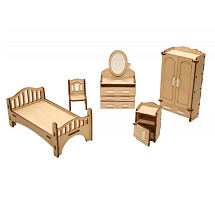 Конструктор деревянный "Мебель для спальни кукольного домика"