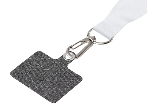 Ланъярд 2 см под сублимацию с трендовым карабином и большим держателем для телефона из ПЭ, серебристый - рис 4.