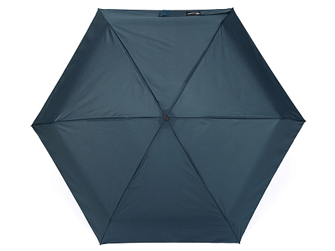 Зонт складной женский TORBER, механика, 5 сложений, синий, каркас алюминий, эпонж, пластиковая ручка, диаметр 91 см - рис 2.