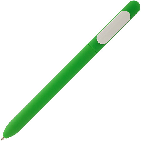 Ручка шариковая Swiper Soft Touch, зеленая с белым - рис 3.