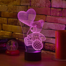 3D лампа Влюбленный медведь