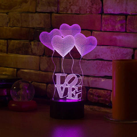 3D светильник Шары Сердца Love - рис 6.