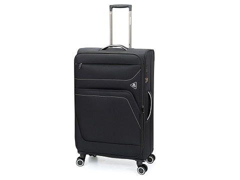 Чемодан TORBER НЕРО, чёрный, переработанный ПЭТ, 48 х 28 х 79 см, 90 л