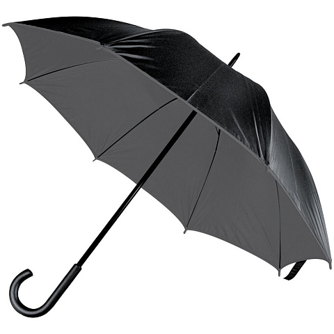 Зонт-трость Downtown, черный с серым - рис 2.