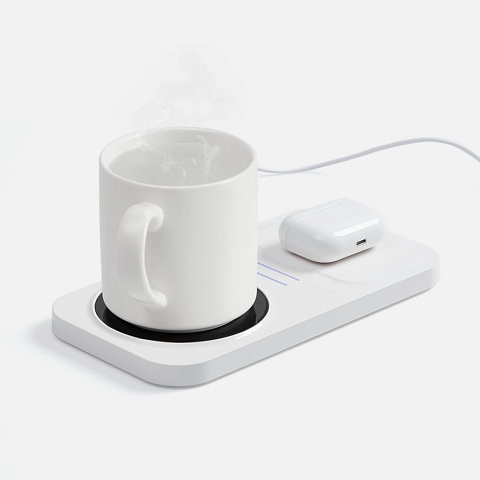Беспроводное зарядное устройство с подогревом кружки Hot Task, белое - рис 3.