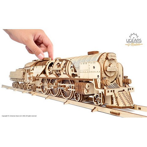 Деревянная модель локомотива Ugears - рис 2.