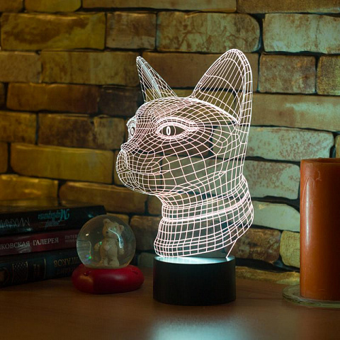3D светильник Кошка - рис 2.