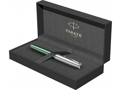 Перьевая ручка Parker Sonnet Essentials Green SB Steel CT, перо: F, цвет чернил: black, в подарочной упаковке. - рис 10.