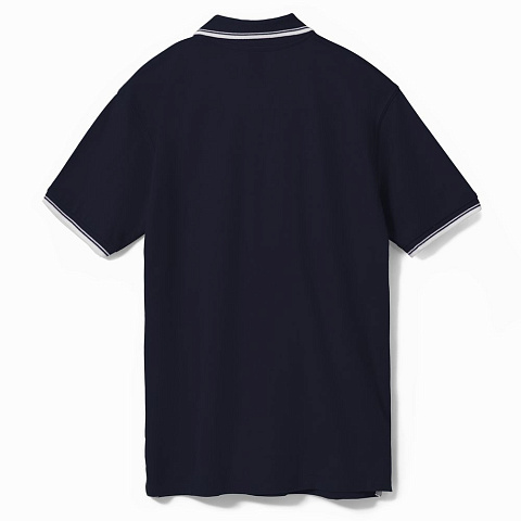 Рубашка поло мужская с контрастной отделкой Practice 270, темно-синий/белый - рис 3.