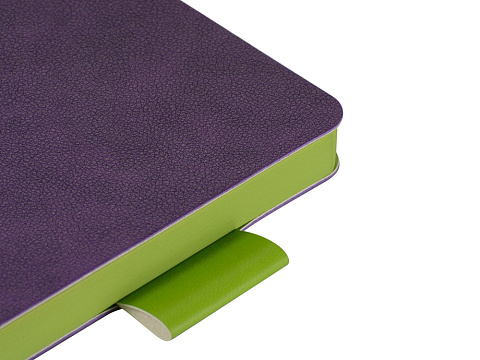 Ежедневник А5 датированный Boston 2026, фиолетовый с салатовым обрезом - рис 5.