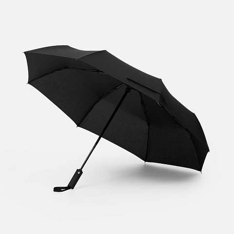 Зонт складной Smooth Move с плавным закрытием, черный - рис 2.