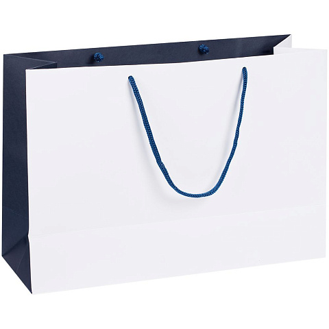 Пакет бумажный Bicolor, белый с синим - рис 3.