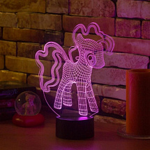 3D лампа Розовый пони