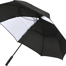 Джефф 30-дюймовый ветрозащитный зонт-трость, белый/черный