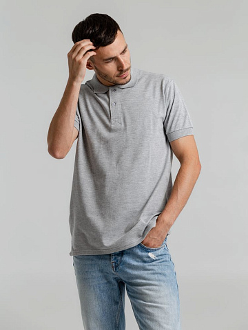 Рубашка поло мужская Virma Premium, серый меланж - рис 7.