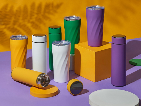 Подарочный набор FAMILY с термосом и термокружкой, зеленый - рис 3.