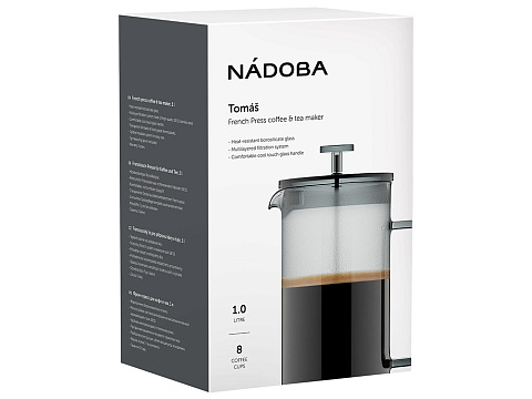 Френч-пресс 1 л, NADOBA, серия TOMAŠ - рис 2.