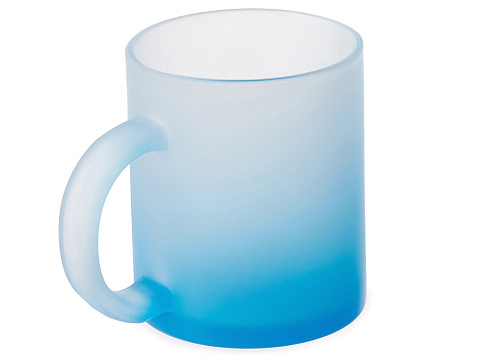 Стеклянная матовая кружка Омбре с градиентом для сублимации, синий - рис 2.