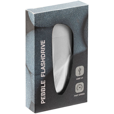 Флешка Pebble, светло-серая, USB 3.0, 16 Гб - рис 4.