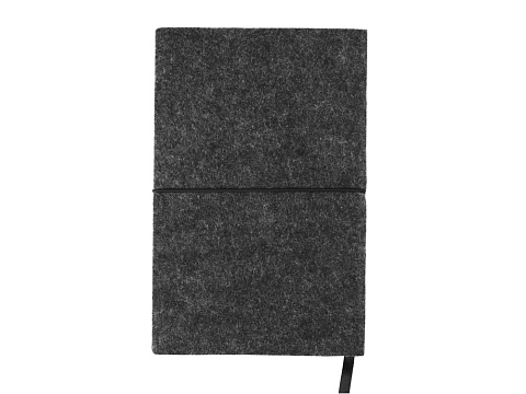 Блокнот из RPET-фетра А5 Felt, гибкая обложка, 80 листов 70 гр/м2 белой бумаги, темно-серый - рис 3.