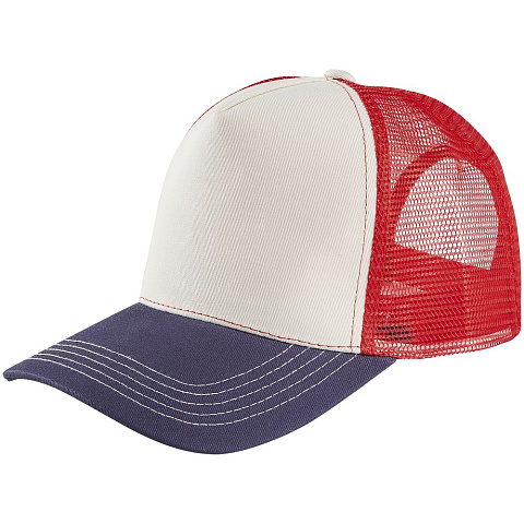 Бейсболка Blink, молочная с красным - рис 2.