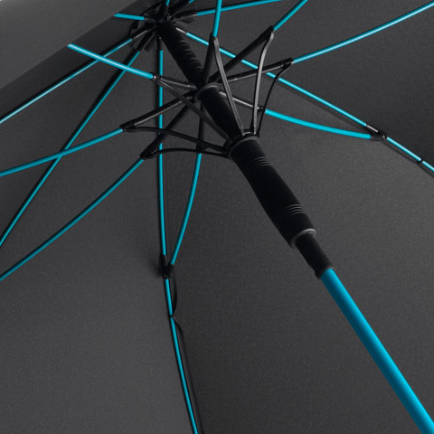 Зонт-трость с цветными спицами Color Style, бирюзовый - рис 4.