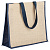 Холщовая сумка для покупок Bagari с синей отделкой - миниатюра