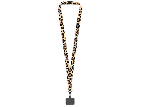 Ланъярд 2 см под сублимацию с трендовым карабином, замком обрыва и большим держателем для телефона из ПЭ, черный - рис 3.