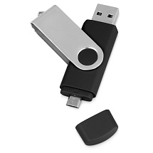 USB/micro USB-флешка 2.0 на 16 Гб Квебек OTG, черный